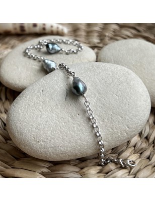 perles naturelles en bracelet keshi de Tahiti prix