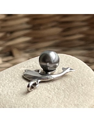 dauphin en pendentif argent perle de culture de Tahiti prix