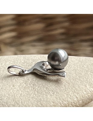 dauphin en pendentif argent perle de culture de Tahiti prix
