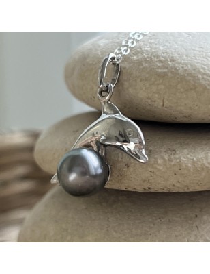 dauphin en pendentif argent perle de culture de Tahiti prix