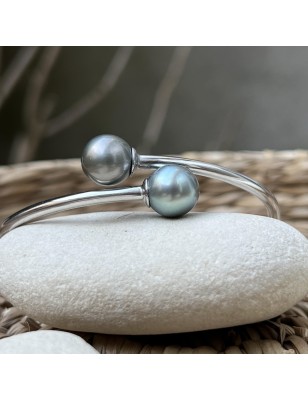 toi et moi en bracelet argent perles de culture de Tahiti prix