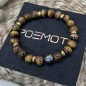 Tiger Eyes and Tahitian Pearl Bracelet - 15/17cm