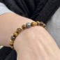 タイガーアイとタヒチパールのブレスレット - 15/17cm