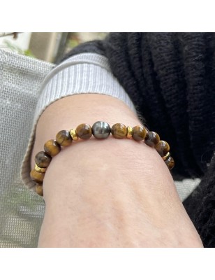 tiger eye bracelet tahitian cultured pearl price - perla Tahiti