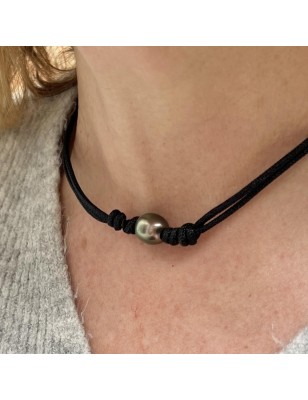 Tahiti pearl men choker cultured pearlfrom Tahiti necklace price - perla Tahiti
