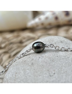 Peacock Tahitian Keshi Pearl Baby's Bracelet