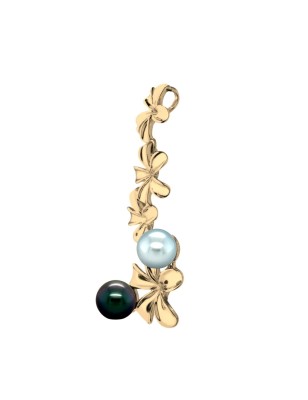 tahitian jewel - tahitian pearl pendant - tahitian pearl necklace - tahitian pearl woman pendant - flower pendant