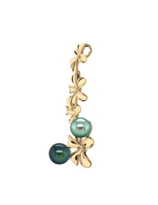 tahitian jewel - tahitian pearl pendant - tahitian pearl necklace - tahitian pearl woman pendant - flower pendant