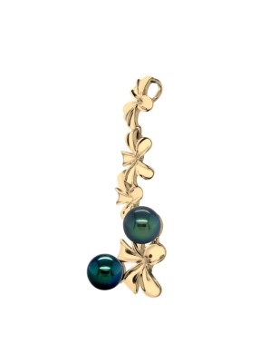 tahitian jewel - tahitian pearl pendant - tahitian pearl necklace - tahitian pearl woman pendant - flower pendant