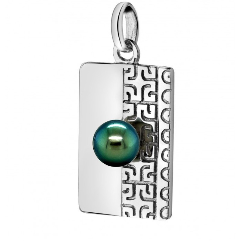 Tag - Military ID Tag - Tahitian Pearl - 18K Gold