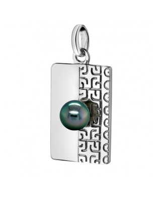 military ID tag men's pendant Tahitian cultured pearl - GI tag 18k gold pendant - tahitian jewerly - tahitian jewerly stores