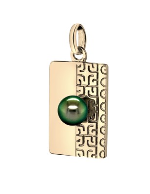plaque militaire en pendentif or homme perle de culture de Tahiti prix