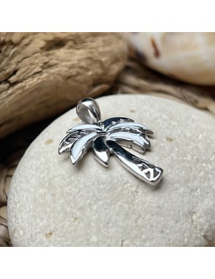 palm tree pendant silver price - perla tahiti