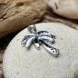 Ciondolo a forma di palma in smalto bianco - Argento rodiato