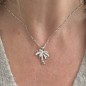 Ciondolo a forma di palma in smalto bianco - Argento rodiato