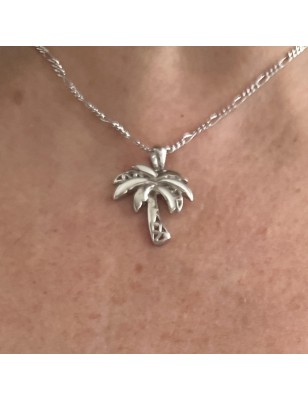 palm tree pendant silver price - perla tahiti