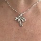 Ciondolo a forma di palma in smalto bianco - Argento rodiato