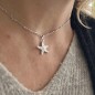 Pendentif Etoile de Mer Émail Blanc - Argent Rhodié