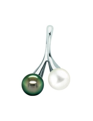 freshwater pearl gold pendant with cultured pearl from Tahiti - perla Tahiti - tahitian jewel