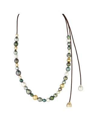 sautoir de perles des mers du sud et perles de Tahiti - collier long perles tahitiennes