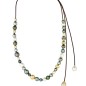 Leather Long Necklace - Tahitian Pearls - South Sea Pearls