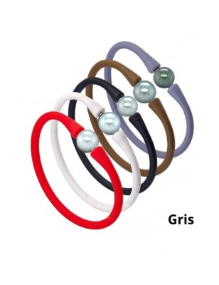 Tahitian Pearl silicone bracelet cultured pearls - tahitian jewerly for men - tahitian jewerly stores