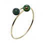 Tahitian Pearls -18K Gold You and Me Bangle
