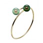 Tahitian Pearls -18K Gold You and Me Bangle