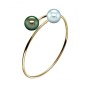 Tahitian Pearls -18K Gold You and Me Bangle