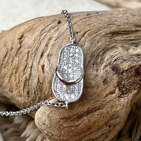 Tong - Armband Silber 925 Rhodiniert - Zirkonium