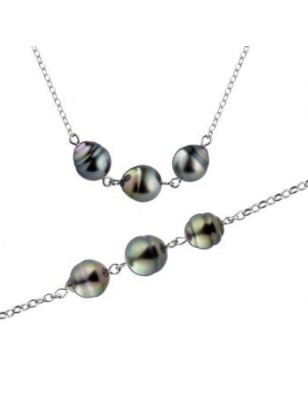 Tahitian pearl set - Tahitian bracelet and necklace price - perla Tahiti - tahitian jewelry stores