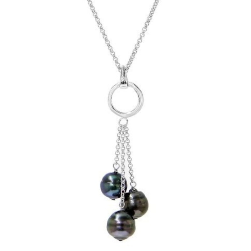 Trilogy - Tahitian Pearls - Sterling Silver Necklace