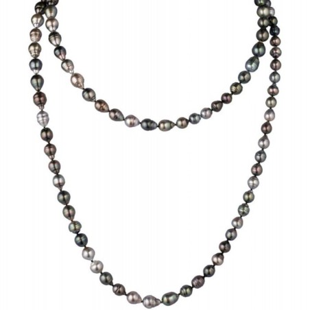 Circle Tahitian Pearl Long Necklace