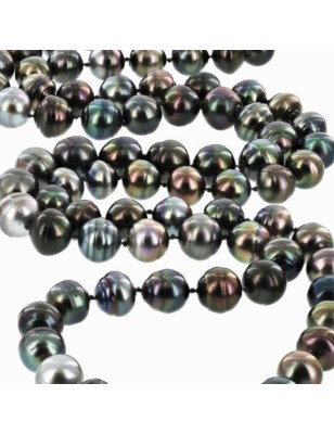 sautoir de perles de culture de Tahiti cerclées en collier très long prix