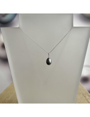 perle de Tahiti forme goutte en collier or perle de culture de Tahiti prix