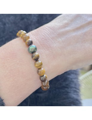 Mana Roa - Armband Tahiti-Perle Smaragd - Tigerauge