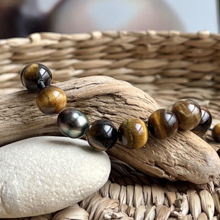 quelle pierre apporte de la protection? bracelet homme oeil de tigre bijoux tahitiens