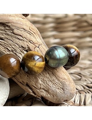 quelle pierre apporte de la protection? bracelet homme oeil de tigre perles tahitiennes