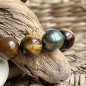 Toa Roa - Lime Green Tahitian Pearl - Tiger's Eye