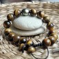 Toa Roa - Lime Green Tahitian Pearl - Tiger's Eye