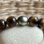 Toa Roa - Lime Green Tahitian Pearl - Tiger's Eye