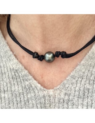 necklace Tahitian black pearl man choker price - perla Tahiti