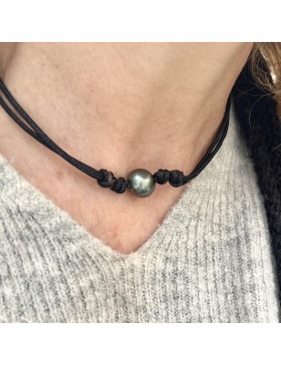ras de cou perle noire de Tahiti collier homme prix