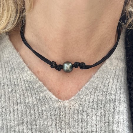 绿色大溪地珍珠项链 - 12.00毫米