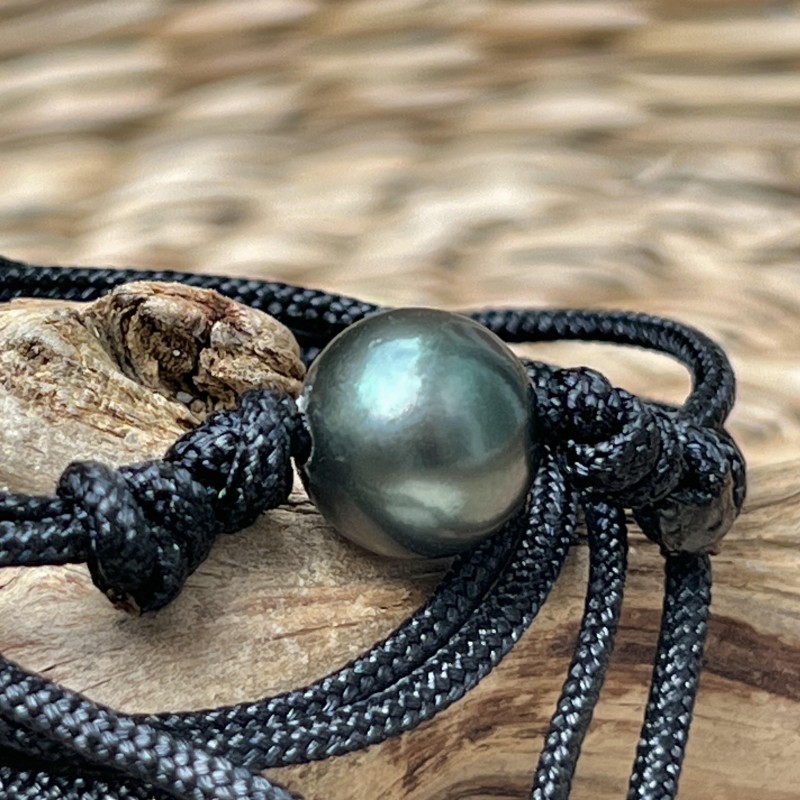 Ras de cou Perle de Tahiti Verte - 12.00mm