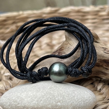 necklace Tahitian black pearl man choker price - perla Tahiti