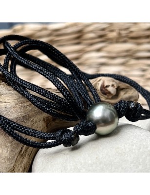 necklace Tahitian black pearl man choker price - perla Tahiti