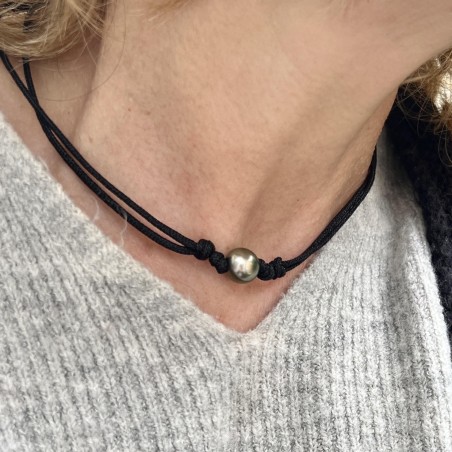 Tahitian Pearl - Green Color - 11.11mm - Choker