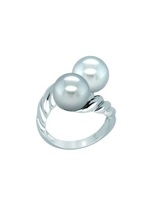 Superbe Toi et Moi - Bague Argent Rhodié