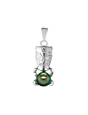 tiki homme en pendentif argent perle de Tahiti prix
